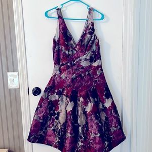 White House Black Market Dinner Dress Purple/Silver size 8